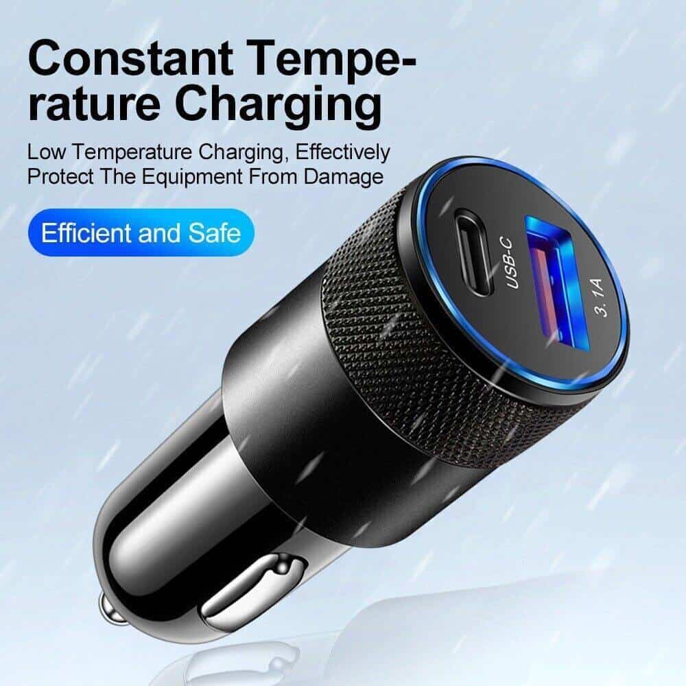 Smart Koala 38W 3.1A 2 Ports PD USB Type C Fast Charging Car Charger Socket Adapter + 1m PD USB Type C to Type C Cable Cord For Samsung, Google, Oppo Smart Koala 38W 3.1A 2 Ports PD USB Type C Fast Charging Car Charger Socket Adapter + 1m PD USB Type C to Type C Cable Cord For Samsung, Google, Oppo